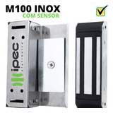 Fechadura Eletroima Inox M100 Com Sensor Força Tração 100kg