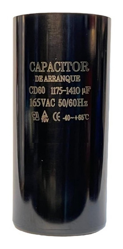 Capacitor De Arranque 1175-1410 Uf 165v Motores Eléctricos