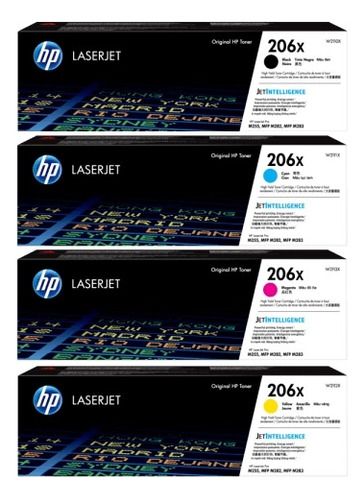 Kit De 4 Tóner Alto Rendimiento Hp Laserjet 206x ( M283fdw )