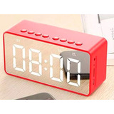 Rádio Relógio Com Alarme Bluetooth Fm Sd Preto Azul Vermelho