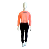 Conjunto Amora Cropped Rosa Fruit Manga Longa Calça Jogger