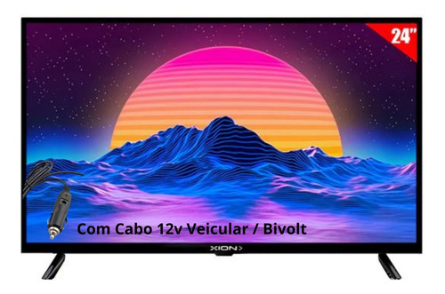 Televisão Led 24 Polegadas Com Adaptador 12v Para Carro