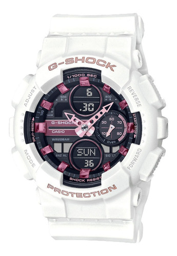 Relógio Casio G-shock Feminino Branco Anadigi Gma-s140m-7adr