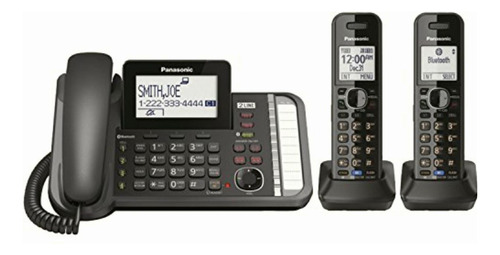 Panasonic Teléfono Inalámbrico De 2 Líneas Con 3 Vías De