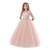 Vestido Princesa Elegante Muñeca Manga Larga Fiesta Niñas