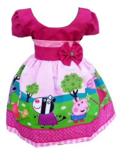 Vestido Peppa Pig Infantil Trapézio Festa Luxo