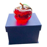 Figura Manzana Vidrio Roja K9 Cristal Apple Decoración