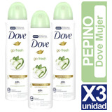 Desodorante Dove Go Fresh Pepino Pack De 3 Unidades 150ml