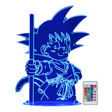 Lámpara Led 3d Figura Goku Dragon Ball Base Touch 7colores 
