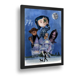 Quadro Emoldurado Poste Coraline Terror Suspense Classico A3