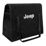 Bolsa Organizadora Automotiva Logo Jeep Carpete Preto 20l