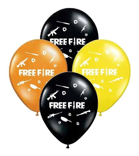 Globos Látex 12 PuLG. Multicolor Free Fire Variados 10 Pzas