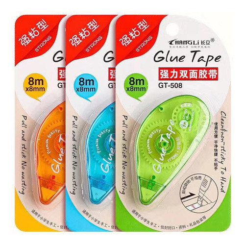 Adhesivo Pegamento En Cinta Glue Tape Strong Color Naranjo