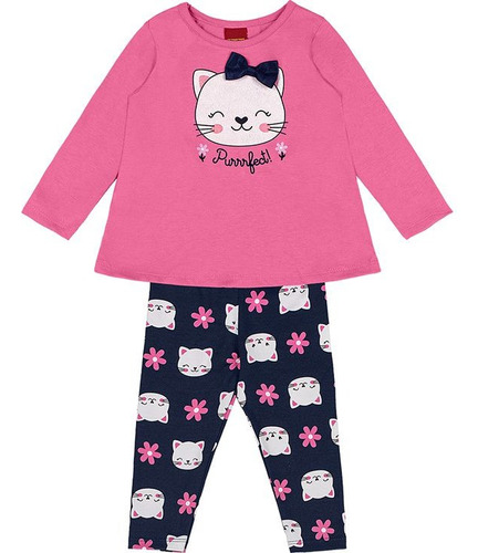 Conjunto Infantil Feminino Blusa + Legging Kyly