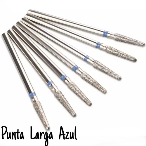 1 Fresa Diamantada Para Manicure ( Punta Larga Azul )