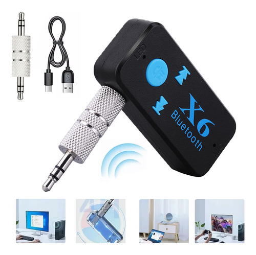 Transmisor Bluetooth Fm 3.5mm Receptor Coche Música Llamado