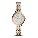 Reloj Fossil Es3847 Mujer Analogico Color De La Malla Plateado/rose/dorado Color Del Bisel Rosê Color Del Fondo Blanco