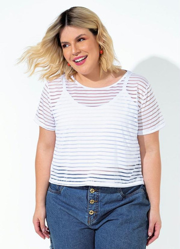 Blusa Cropped Com Forro Plus Size Roupas Femininas Baratas