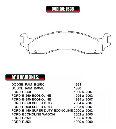 Pastillas Freno Del Ford Econoline E250 E350 F250 F350 Foto 4