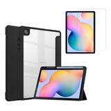 Case Fundo Acrílico + Película Vidro Para Galaxy Tab S6 Lite