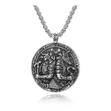 Medalla Egipcia Horus Y Anubis Conmemorativa 1913 + Cadena