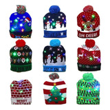 Lote 10 Gorro De Navidad Con Luz Led Regalo Navideño Mayoreo