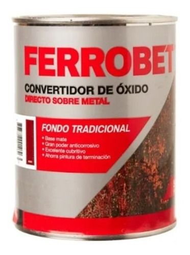 Convertidor De Óxido Rojo Ferrobet X 4lt - Pinturería Alvear