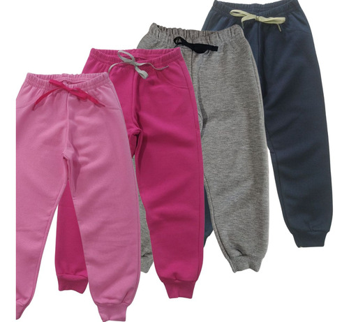 Kit 4 Calça Moletom Menina Infantil Roupa Inverno Feminina