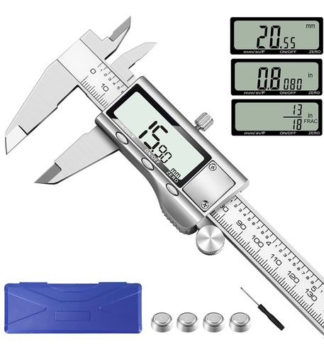 Calibrador Vernier Digital Uso Industrial Todo Metal 0.01mm