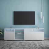 Szubee Soporte De Tv Moderno Con Puertas De Alto Brillo