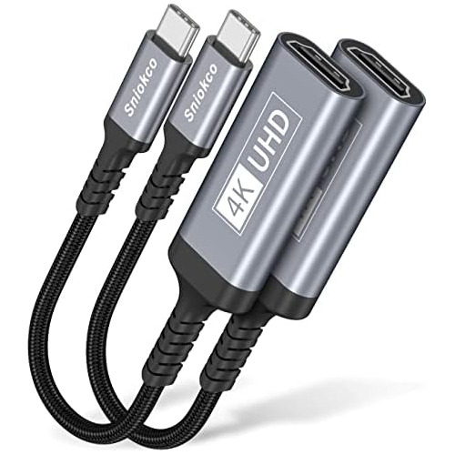 Paquete De 2 Adaptadores Usb C Hdmi, Adaptador Typec Hd...