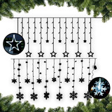 Pisca Pisca Cascata 138led Estrela/flocos Natal 8 Função J