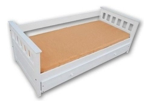 Super Divan Cama Lustrado Con Carro!! Blanco Y Cedro*stock!