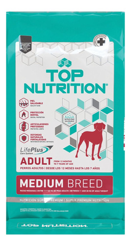 Top Nutrition Medium Breed 15 Kg Perros Adultos El Molino