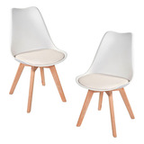 Kit C/ 2 Cadeiras Leda Charles Eames, Saarinen Wood Com Al