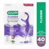 Gum Flossers Ultra Deslizante Seda Dental Con Mango 40u