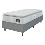 Cama Box Solteiro Espuma D33 Vangogh Pillow Branco Até 120kg