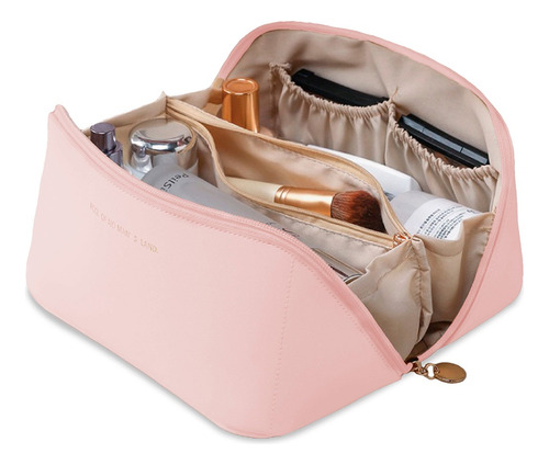 Bolsa Cosméticos Organizador De Viaje Portátil Impermeable Color Rosa