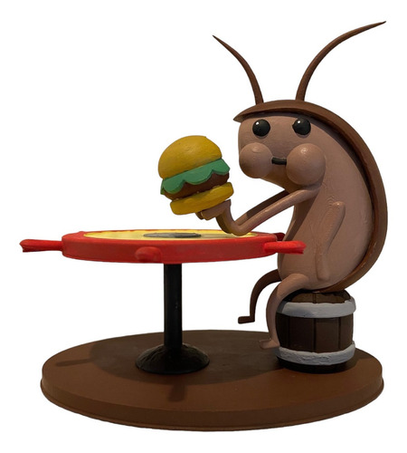 Personaje Figura Cucaracha Comiendo Hamburguesas Bob Esponja