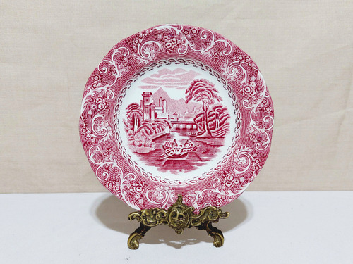 Plato De Loza Inglesa Royal Warwick River Scene De 19,5 Cm