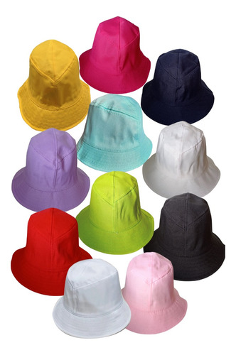 Chapeu Bucket Hat Diversas Cores 10 Unidades Atacado Revenda