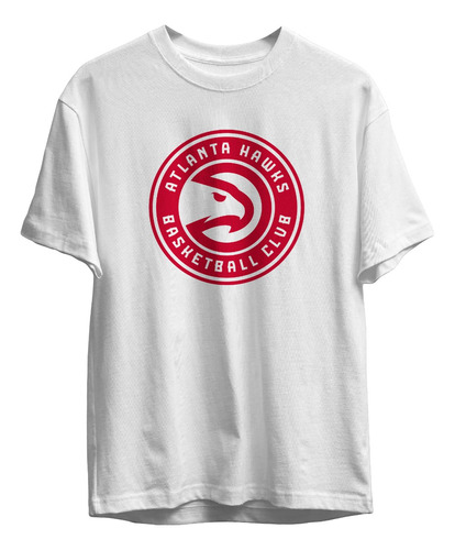 Remera Basket Nba Atlanta Hawks Blanca Logo Competo