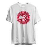 Remera Basket Nba Atlanta Hawks Blanca Logo Competo