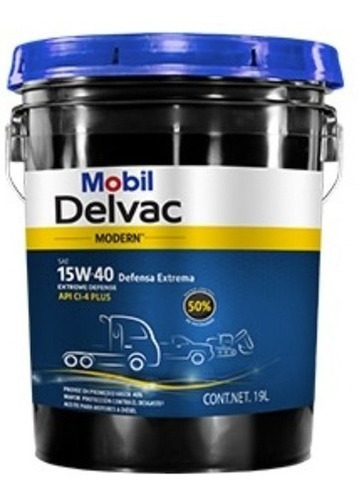 Cubeta 19 Lts Aceite Mobil Delvac 15w40 Ed Motor A Diesel