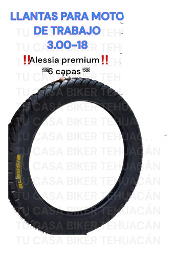 Llanta 3.00-18 Premium 6 Capas Para Motos Dw Trabajo Rin 18