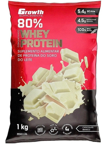 Whey Concentrado Chocolate Branco 1kg - Growth Supplements