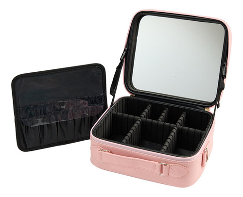 Caja Organizadora De Maquillaje De Cuero Pu, Caja De