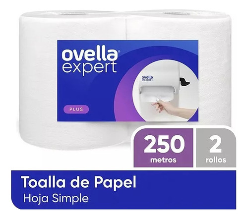 Toalla Papel Jumbo Industrial Ovella 2x250 Mts