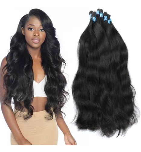 Cabello Humano Ondulado De Punta Completa 45 Cm -50 G