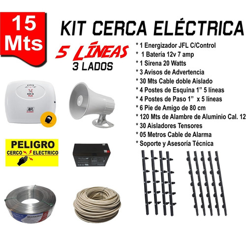 Kit Cerca Eléctrica 15 Metros (material Y Asesoría)